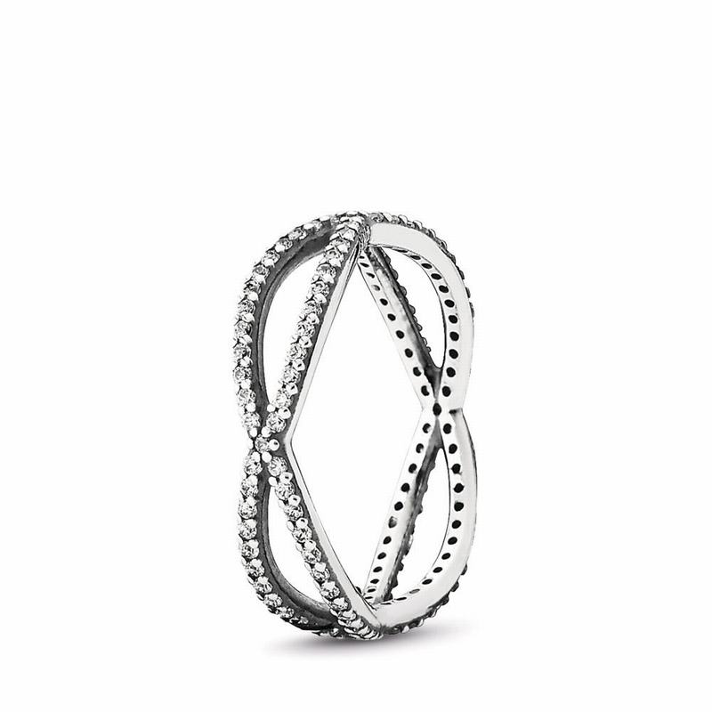 Pandora Crossing Paths Stackable Ring - Sterling Silver/Cubic Zirconia - Canada | NE7008DL